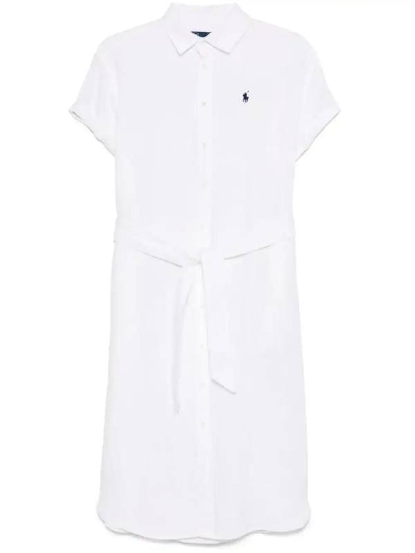 Oxford belted midi dress