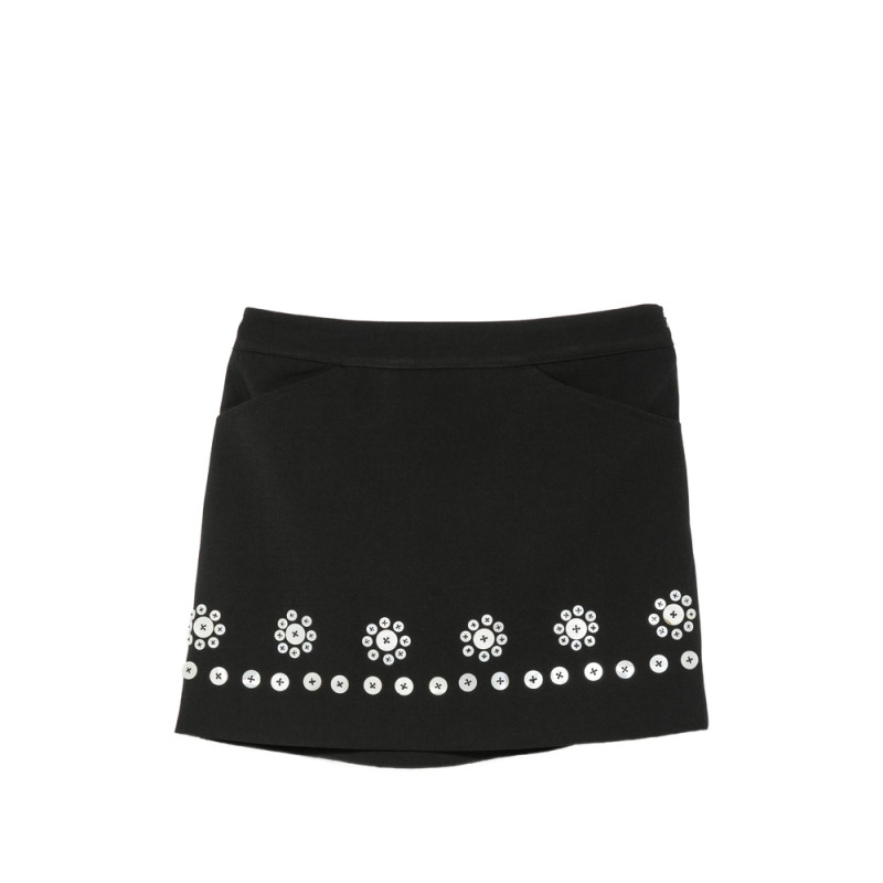 Stine Goya Button-embellished Floral-motif Mini Skirt