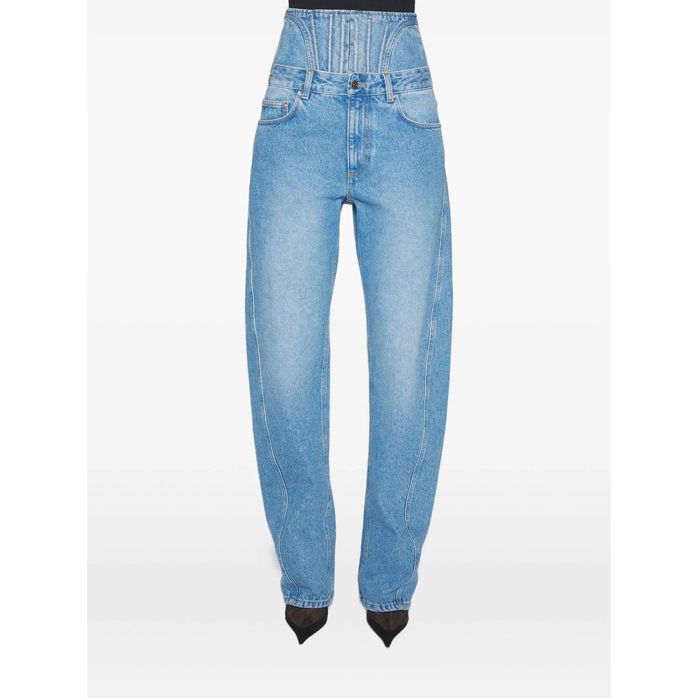 Mugler Corset-detail Curved Jeans