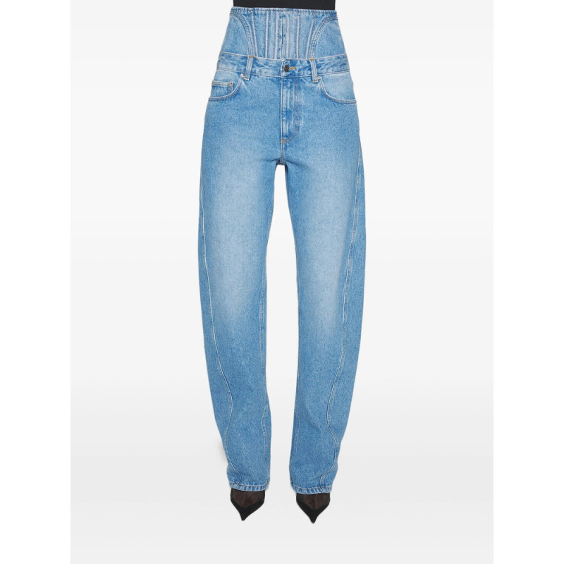 Mugler Corset-detail Curved Jeans
