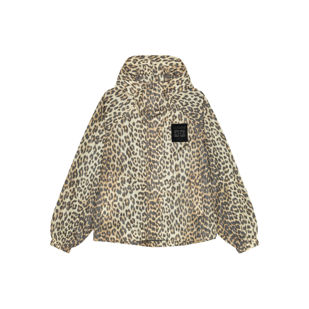 Ganni Leopard-print Hooded Jacket