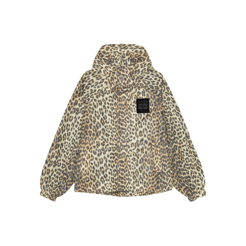 Ganni Leopard-print Hooded Jacket