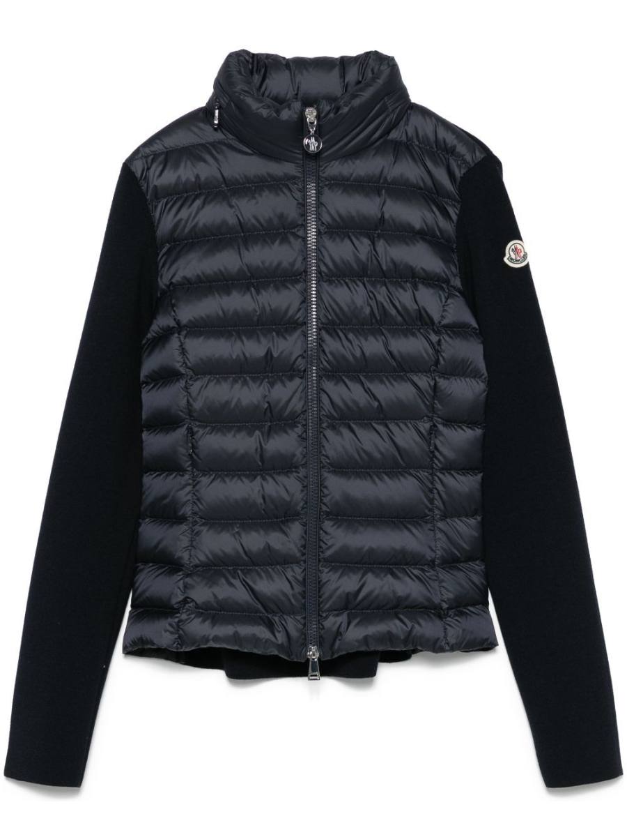 padded zip-up cardigan