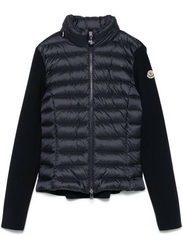 padded zip-up cardigan