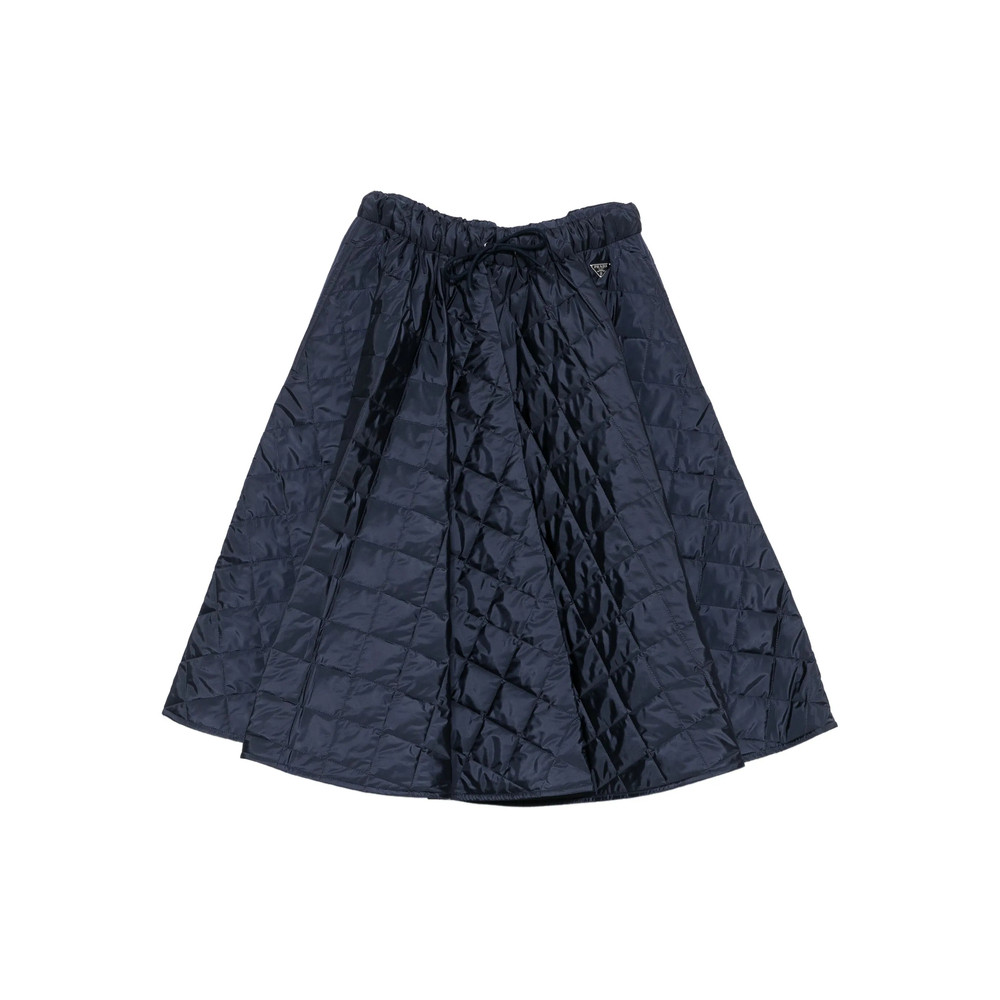 Prada Quilted Drawstring Midi Skirt