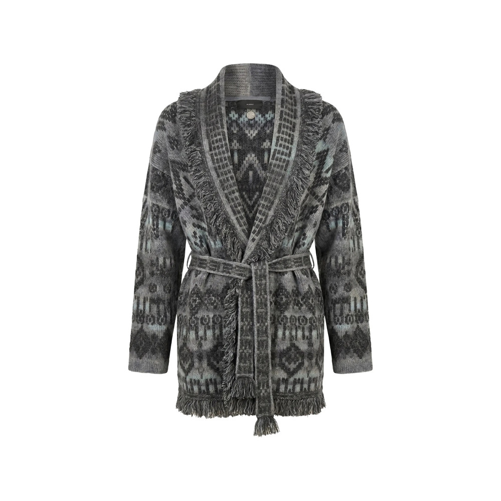 Alanui Time To Shine Jacquard Fringe-trim Cardigan