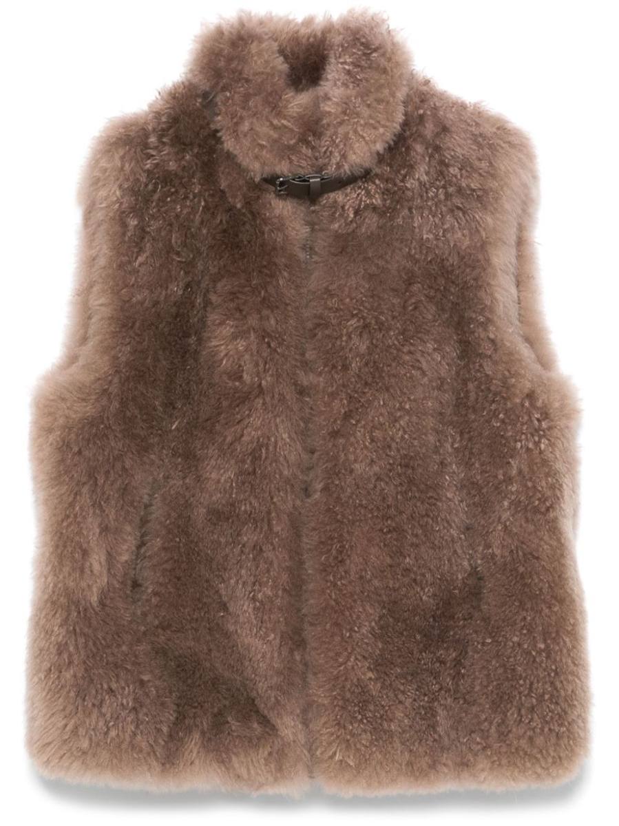 shearling gilet