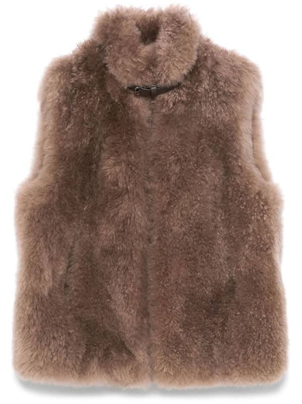 shearling gilet