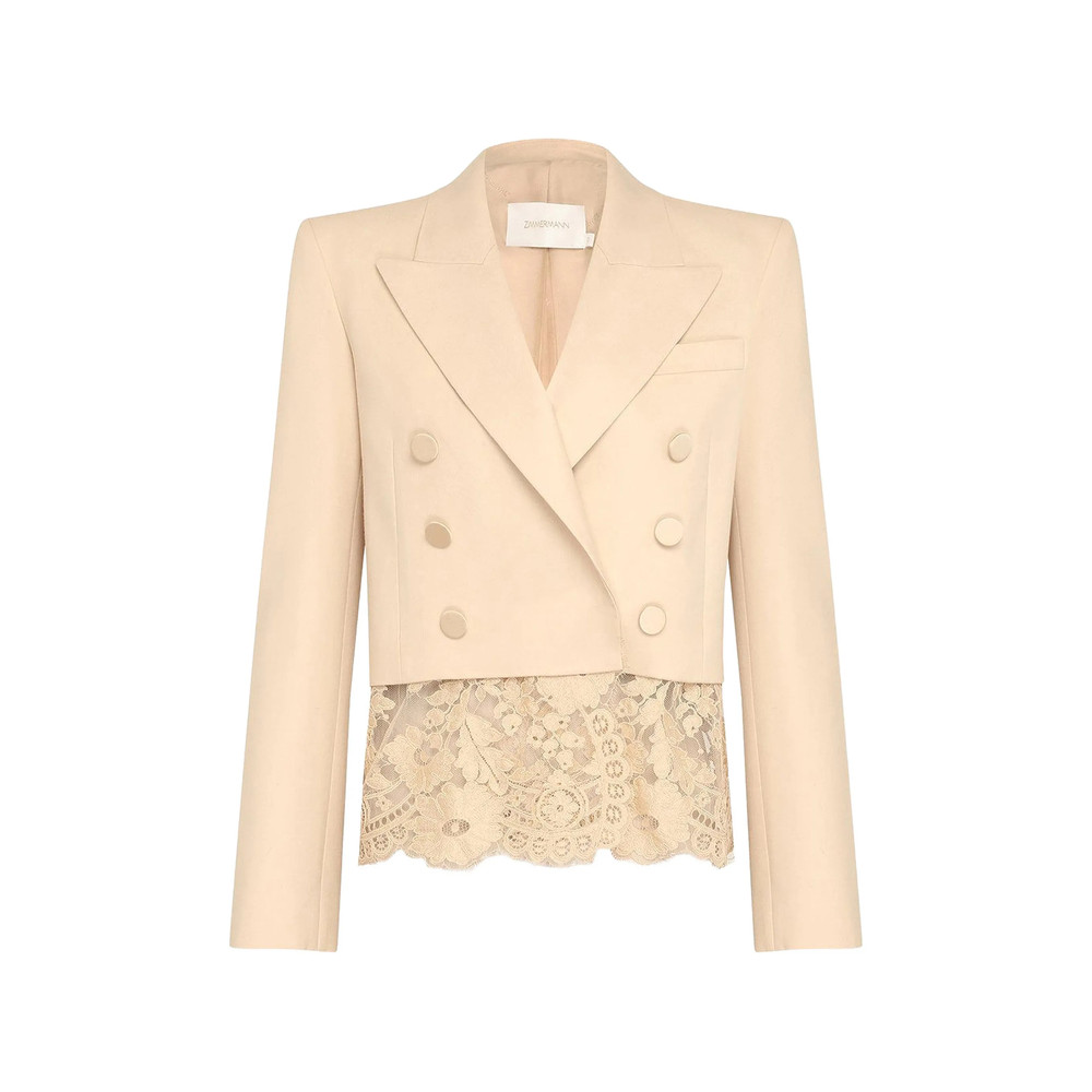 Zimmermann Valiant Lace Cropped Blazer