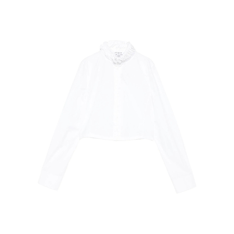Alaïa Ruffled High-neck Shirt