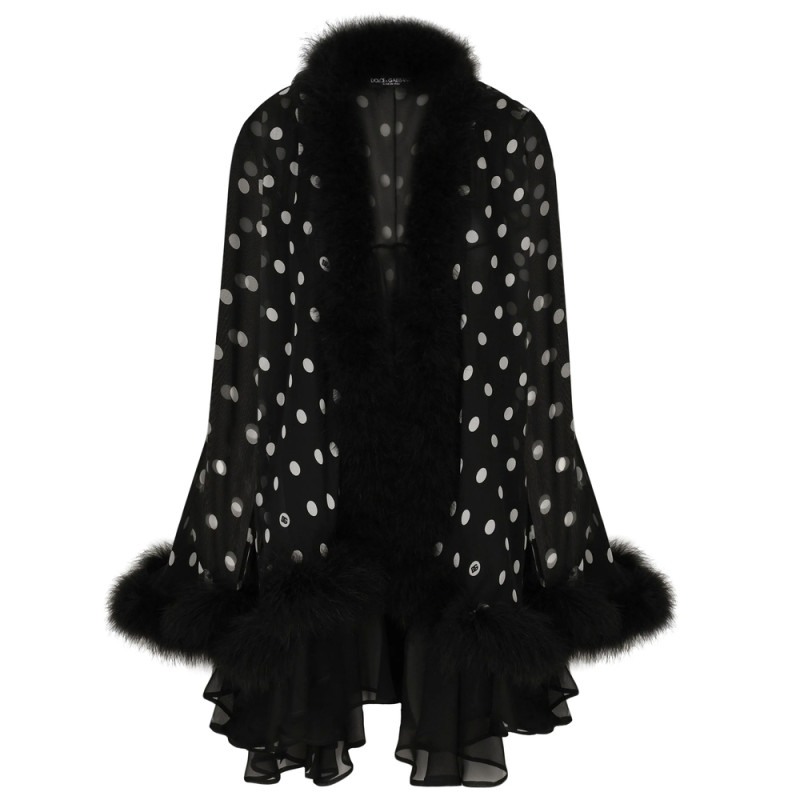 Dolce & Gabbana Polka-dot Silk Cape