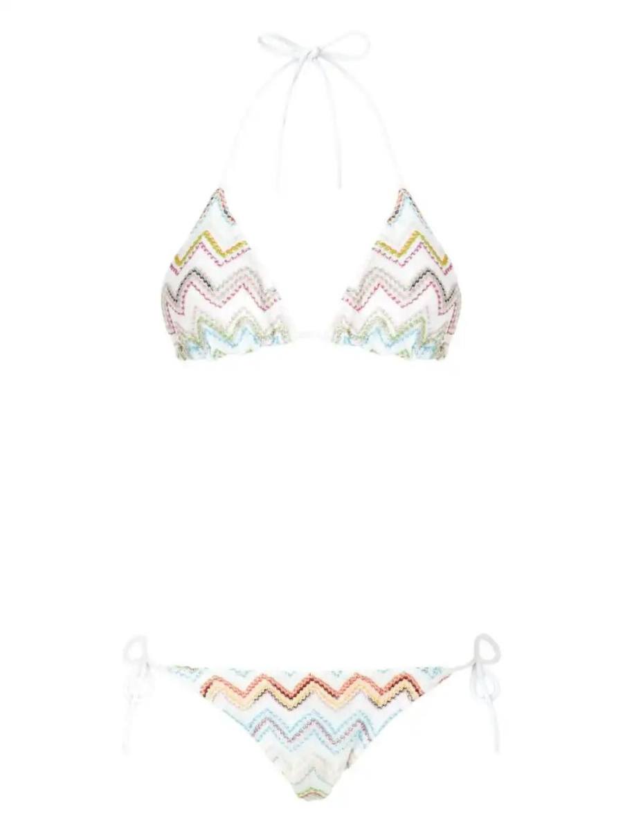 zigzag-knit bikini set