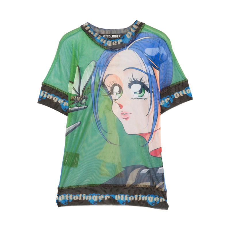 Ottolinger Anime-print Mesh Top