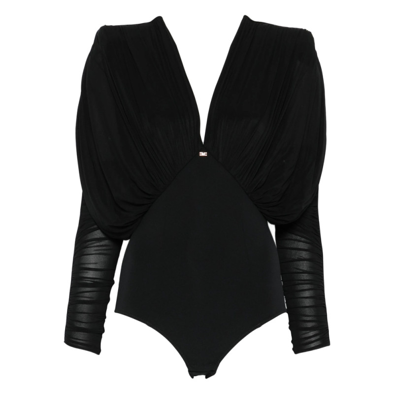 Elisabetta Franchi Pleated-shoulder Bodysuit