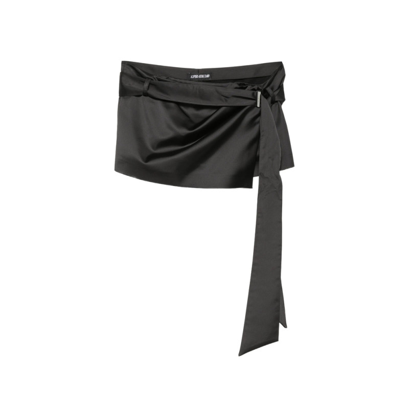 The Attico Mini Satin Wrap-style Skirt