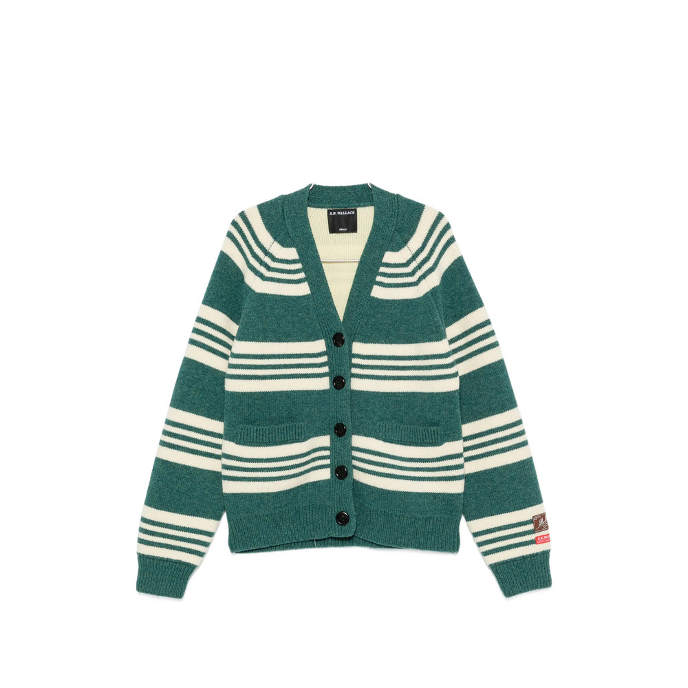 B. b. Wallace Horizontal-stripe Button-up Cardigan