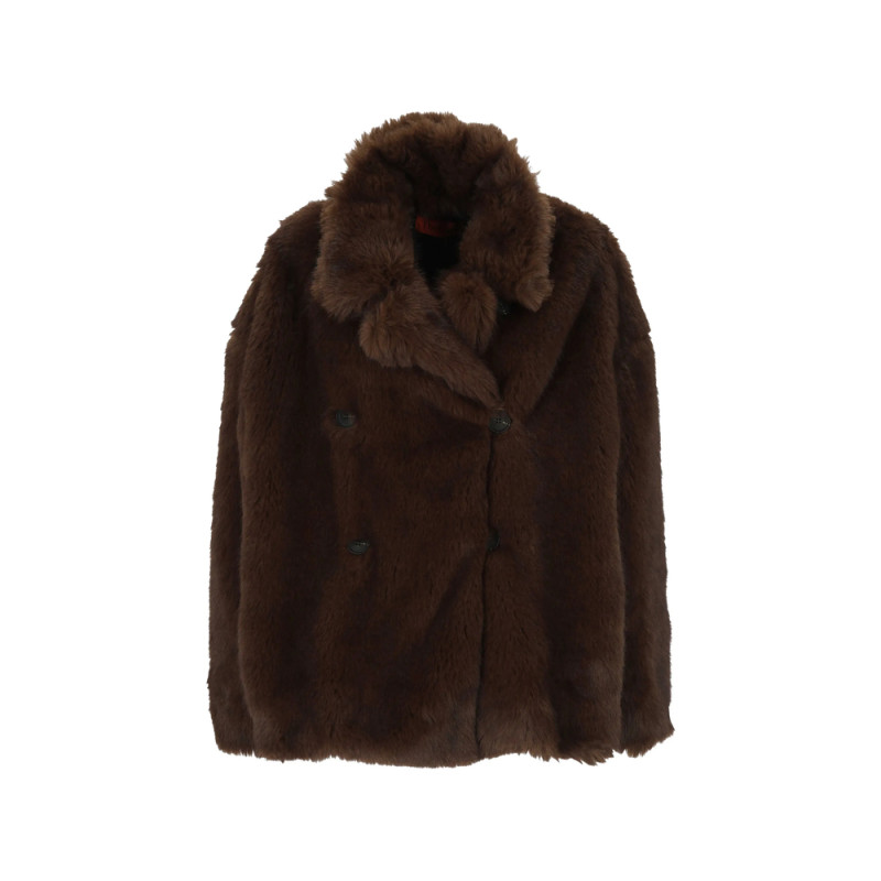 Thelatest Faux-fur Double-breasted Jacket