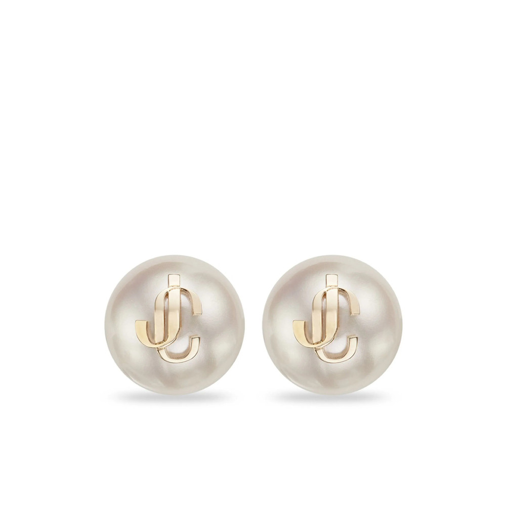 Jimmy Choo Logo Faux-pearl Earrings