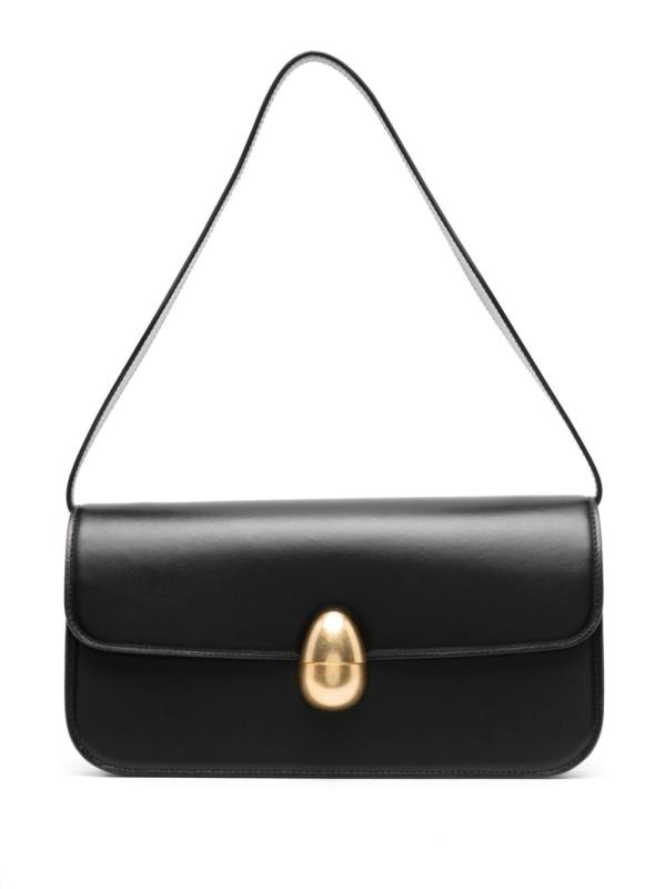 polished-finish shoulder bag