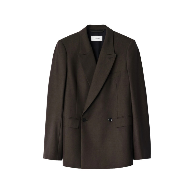 Lemaire Double-breasted Tailored Jacket In Tropical Wool Blend