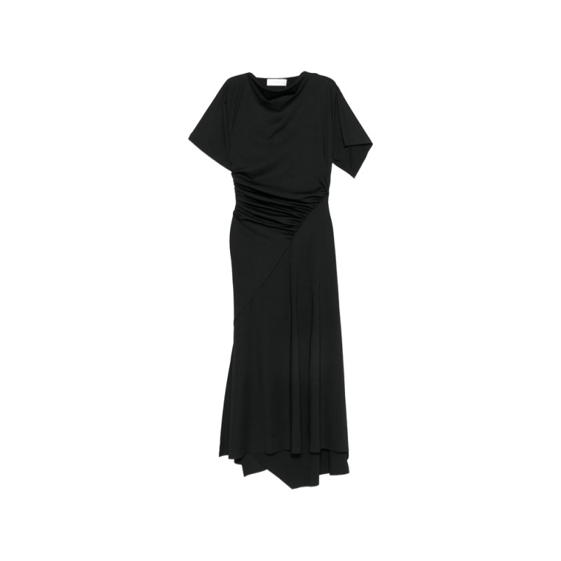 Victoria Beckham Gathered Asymmetric-hem Dress