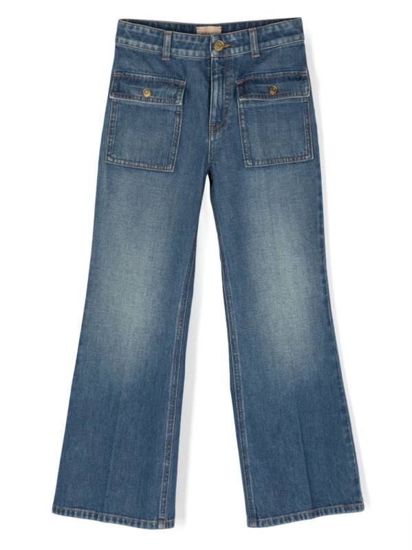 Interlocking G-patch wide-leg jeans