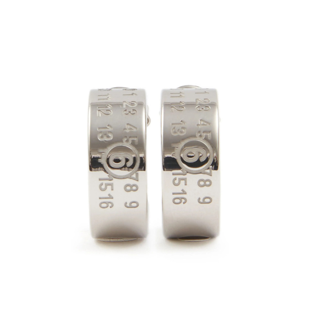 Mm6 Maison Margiela Numeric Engraved Hoop Earrings