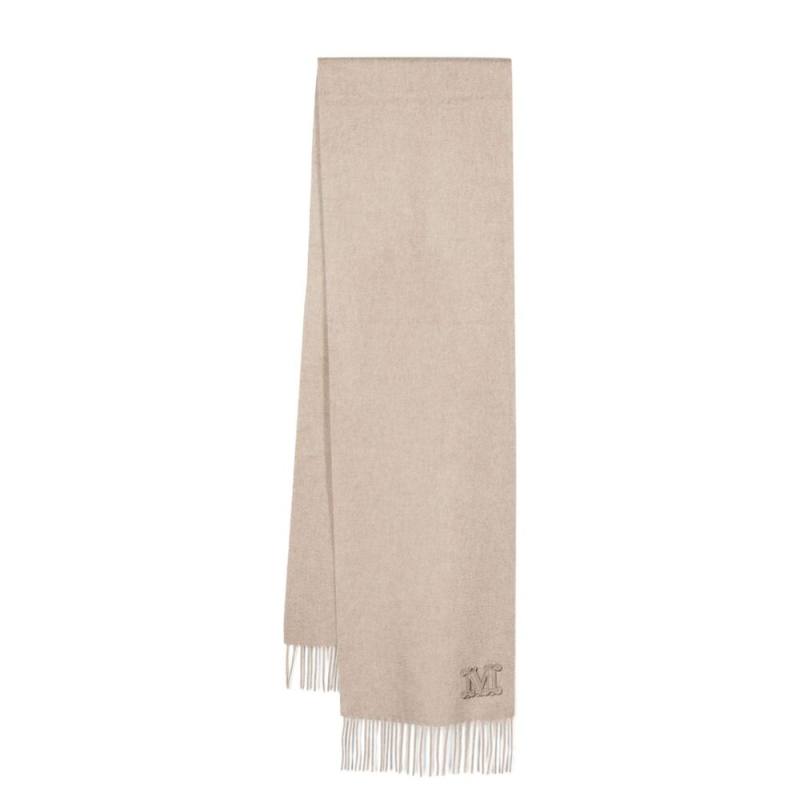 Max Mara Embroidered-logo Cashmere Scarf