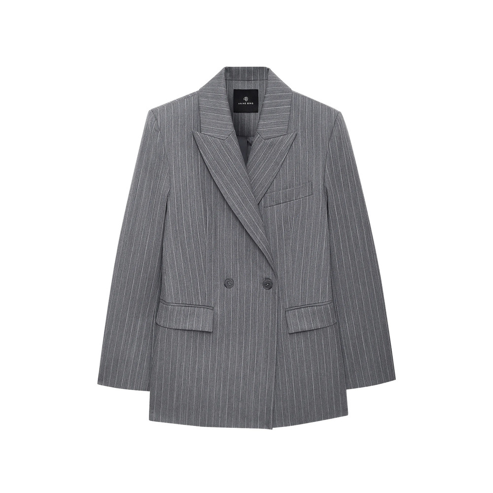 Anine Bing Pinstripe-pattern Double-breasted Blazer