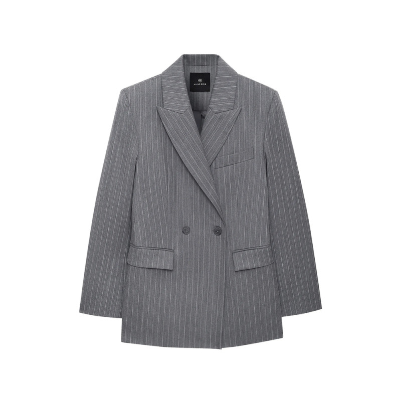 Anine Bing Pinstripe-pattern Double-breasted Blazer