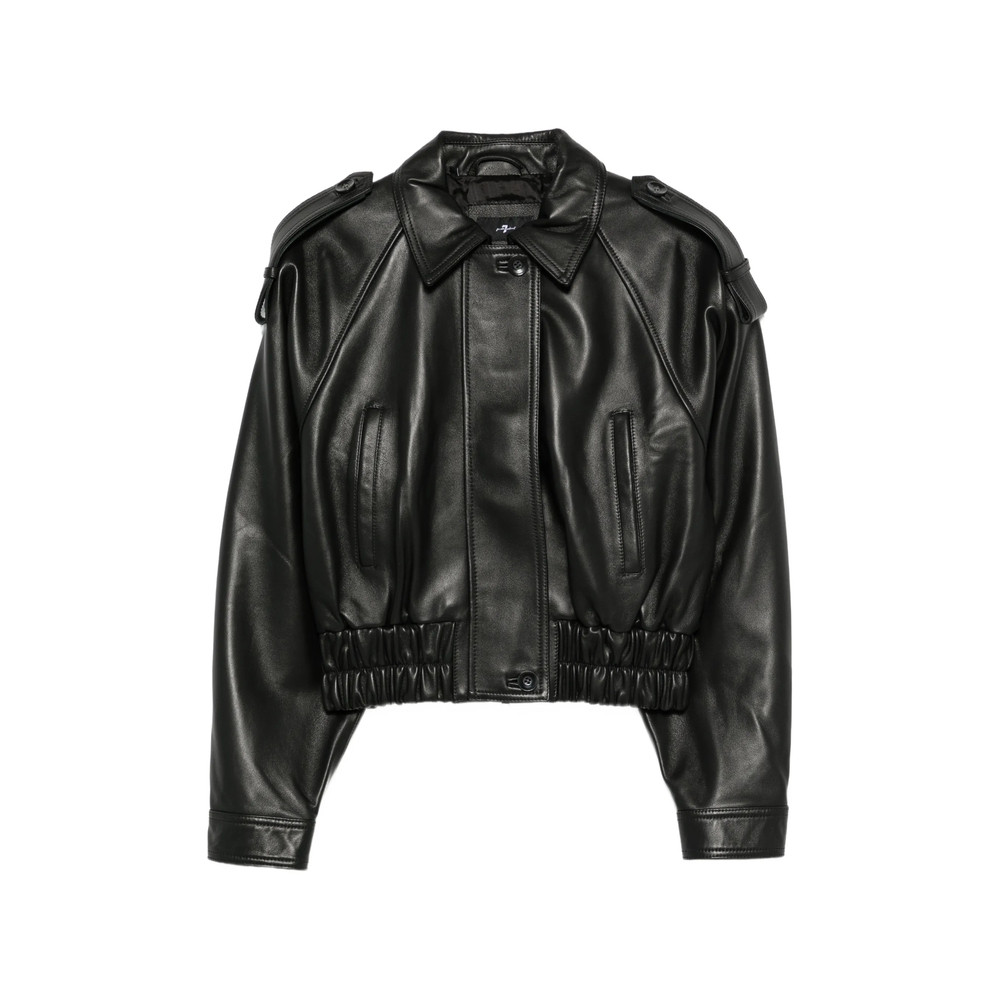 7 For All Mankind Elasticated-waist Leather Jacket