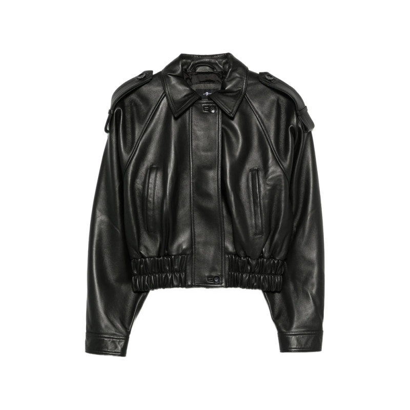 7 For All Mankind Elasticated-waist Leather Jacket