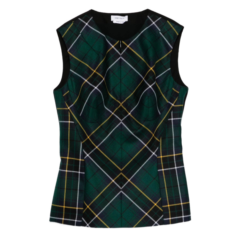 Alexander Mcqueen Plaid Sleeveless Top