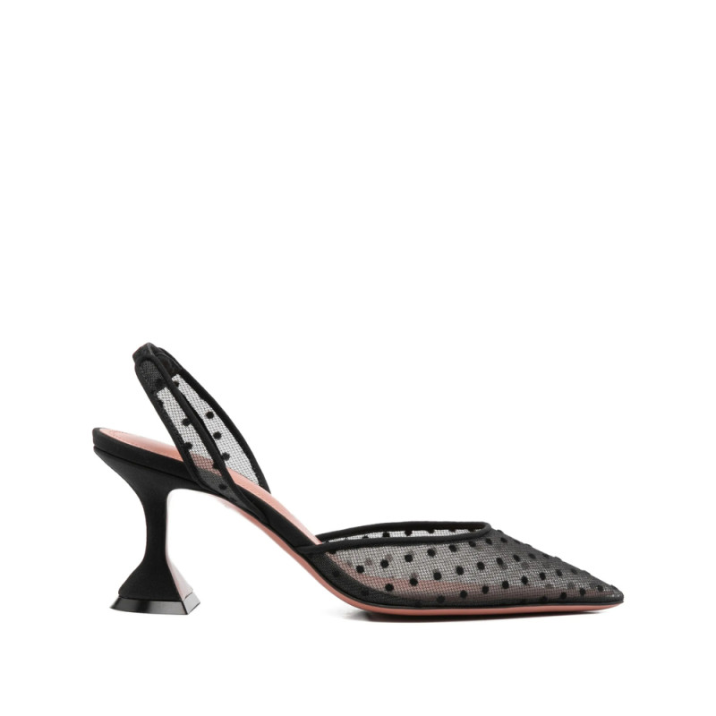 Amina Muaddi 70mm Polka-dot Pattern Sling-back Pumps