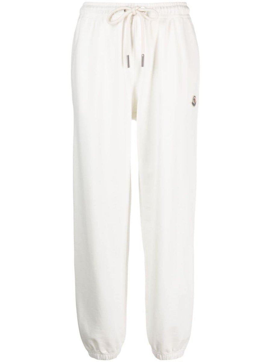 drawstring-waist cotton track pants