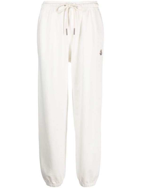 drawstring-waist cotton track pants