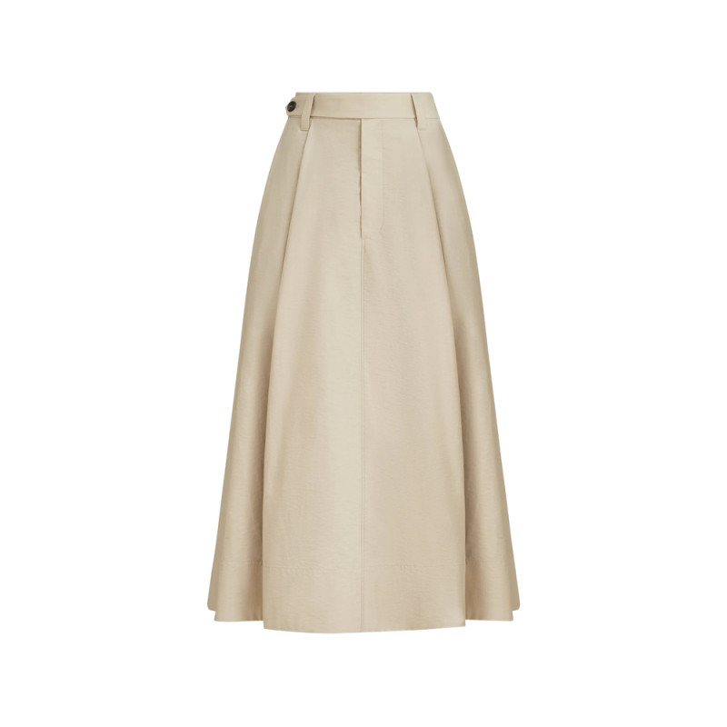 Brunello Cucinelli Sartorial Button Midi Skirt