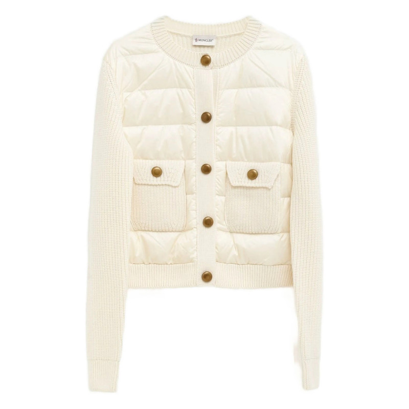 Moncler Quilted Knit Cardigan
