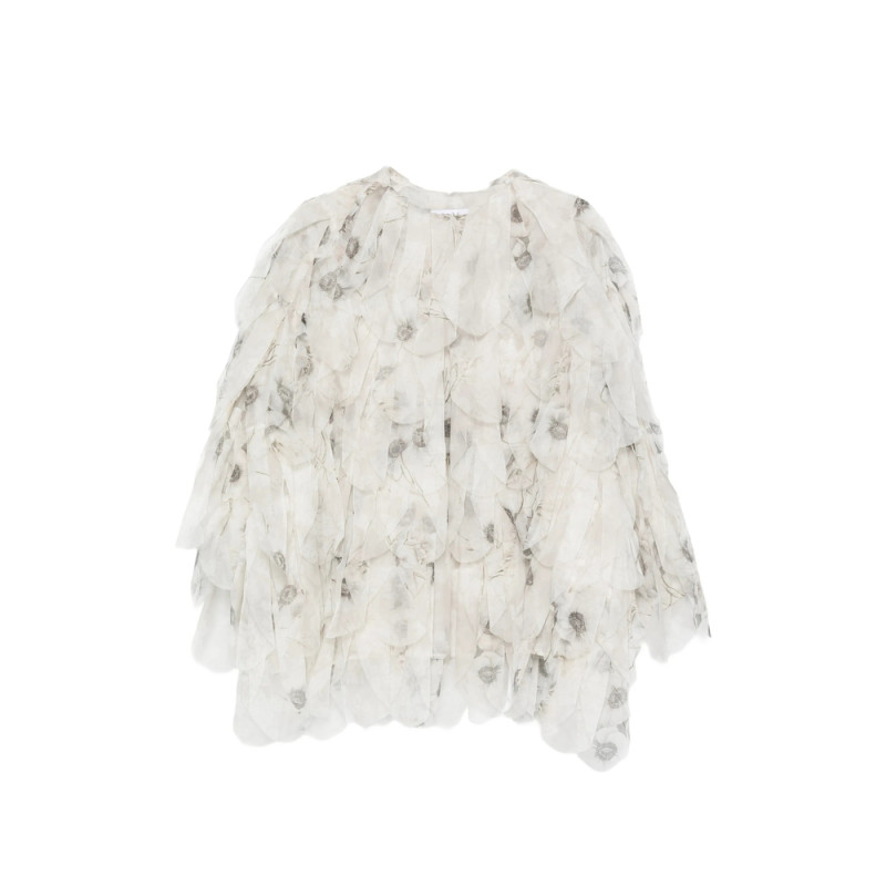 Max Mara Chiffon Floral Ruffled Jacket