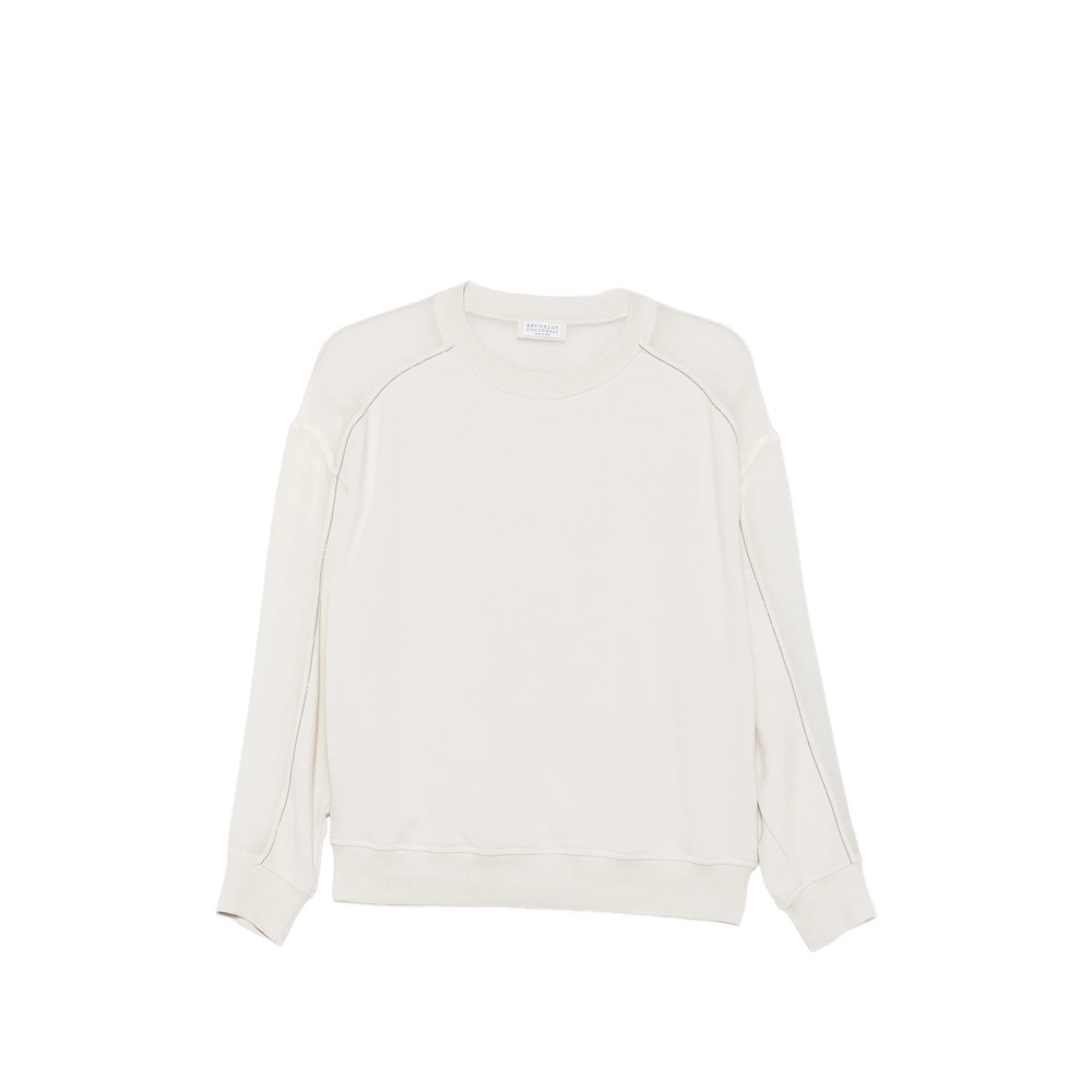 Brunello Cucinelli Sheer-panel Monili-chain Sweatshirt