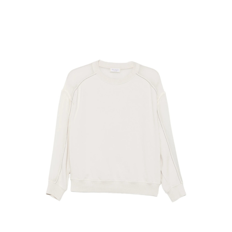 Brunello Cucinelli Sheer-panel Monili-chain Sweatshirt