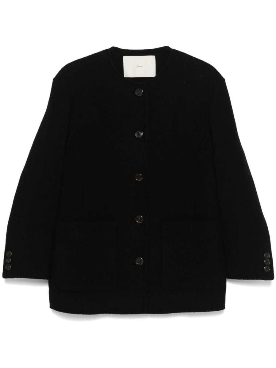 collarless jacket