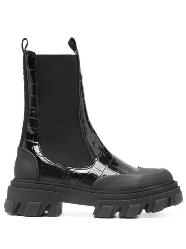 croc-effect Chelsea boots
