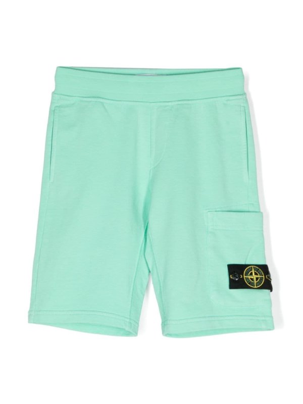 Compass-appliqué cotton shorts