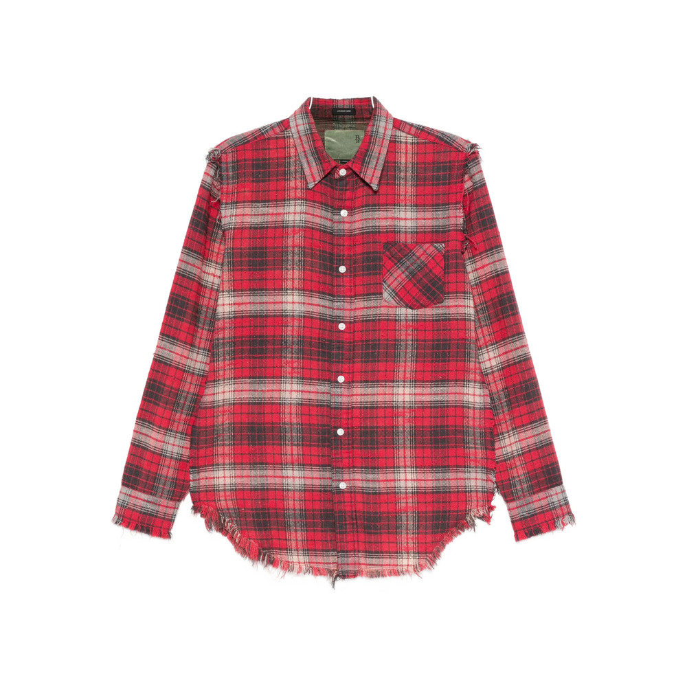 R13 Frayed Check-pattern Shirt
