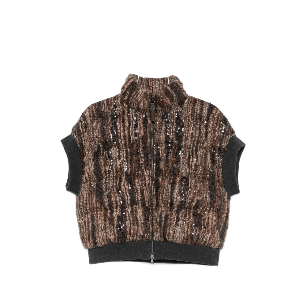 Brunello Cucinelli Sequin-embellished Sleeveless Gilet