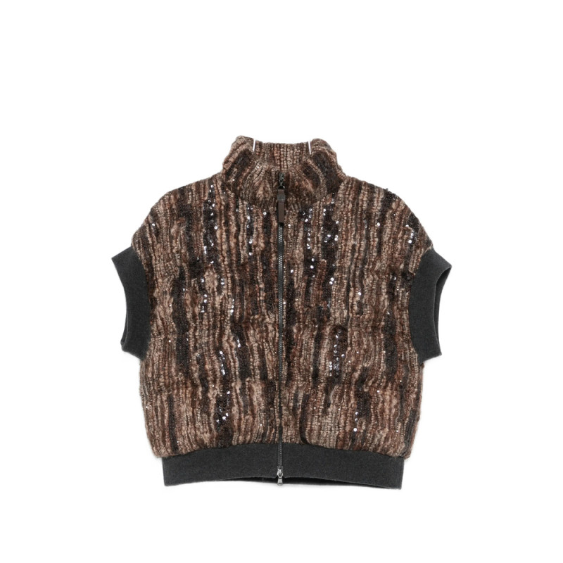 Brunello Cucinelli Sequin-embellished Sleeveless Gilet