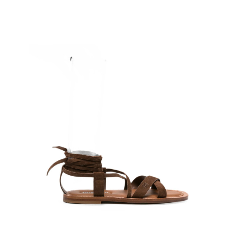 Miu Miu Lace-up Crossover-strap Sandals