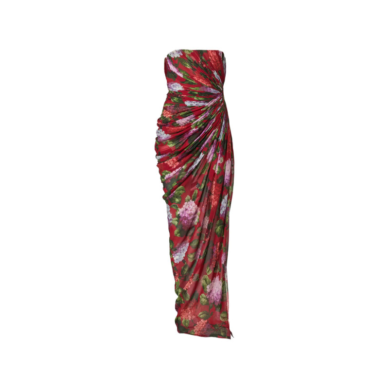 Carolina Herrera Strapless Draped Maxi Dress