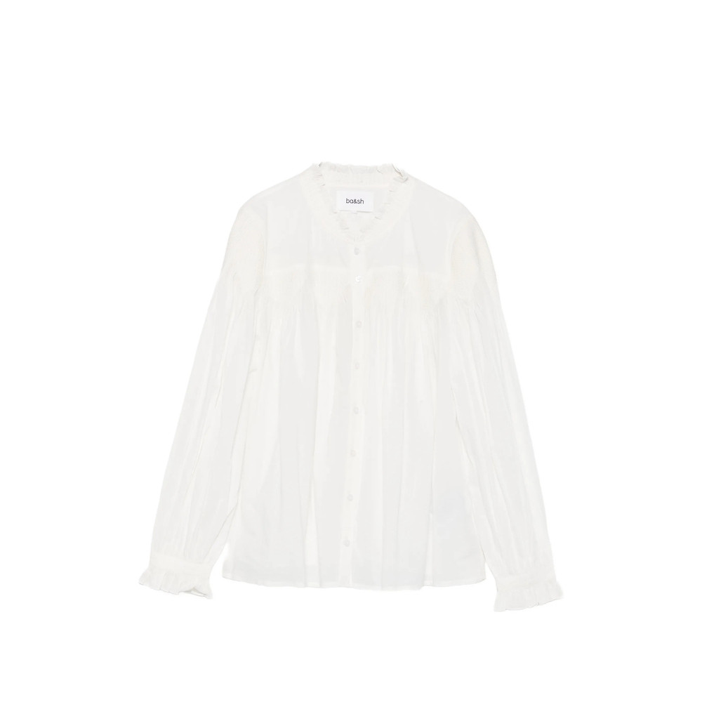 Ba & sh Tonia Smocked Ruffled Blouse